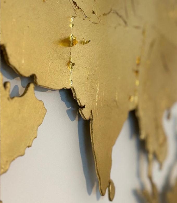 Blattgold Weltkarte